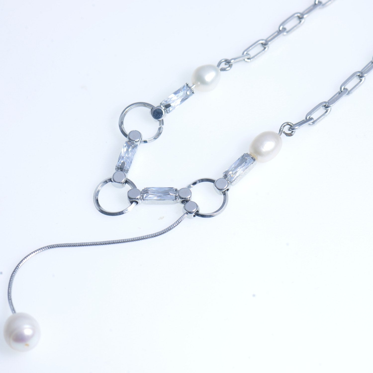 Elegant pearl&CZ Necklace