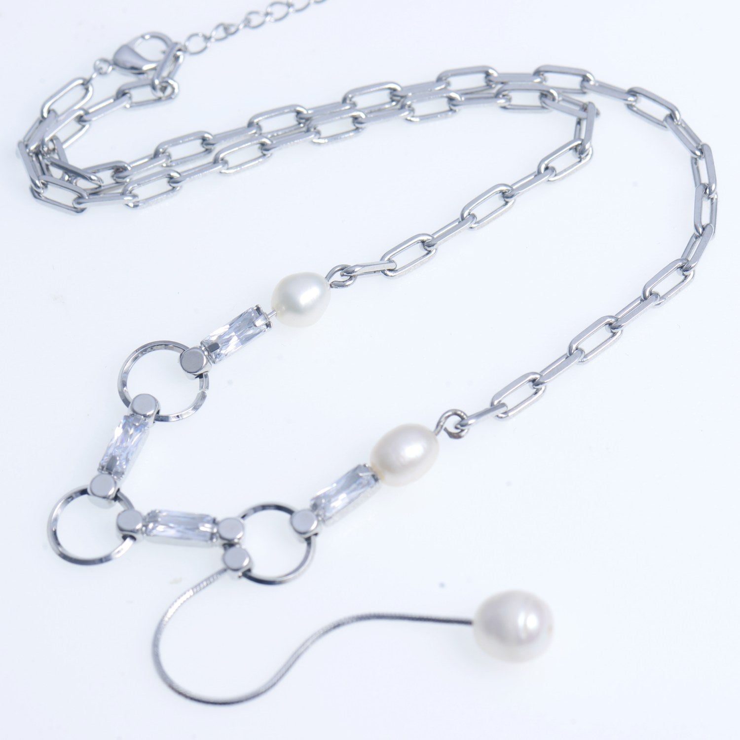 Elegant pearl&CZ Necklace
