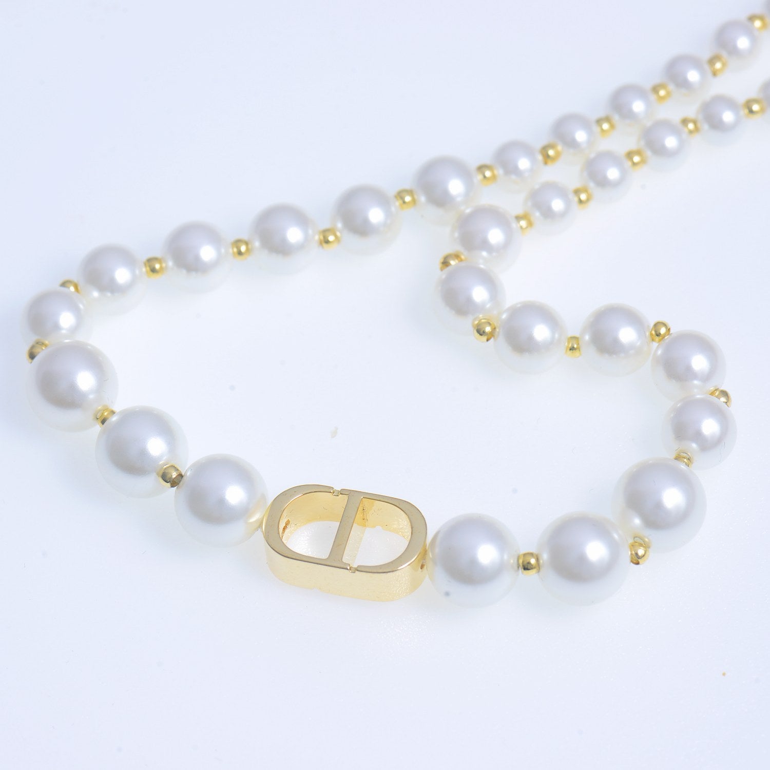 Elegant Pearl and Initial Necklace