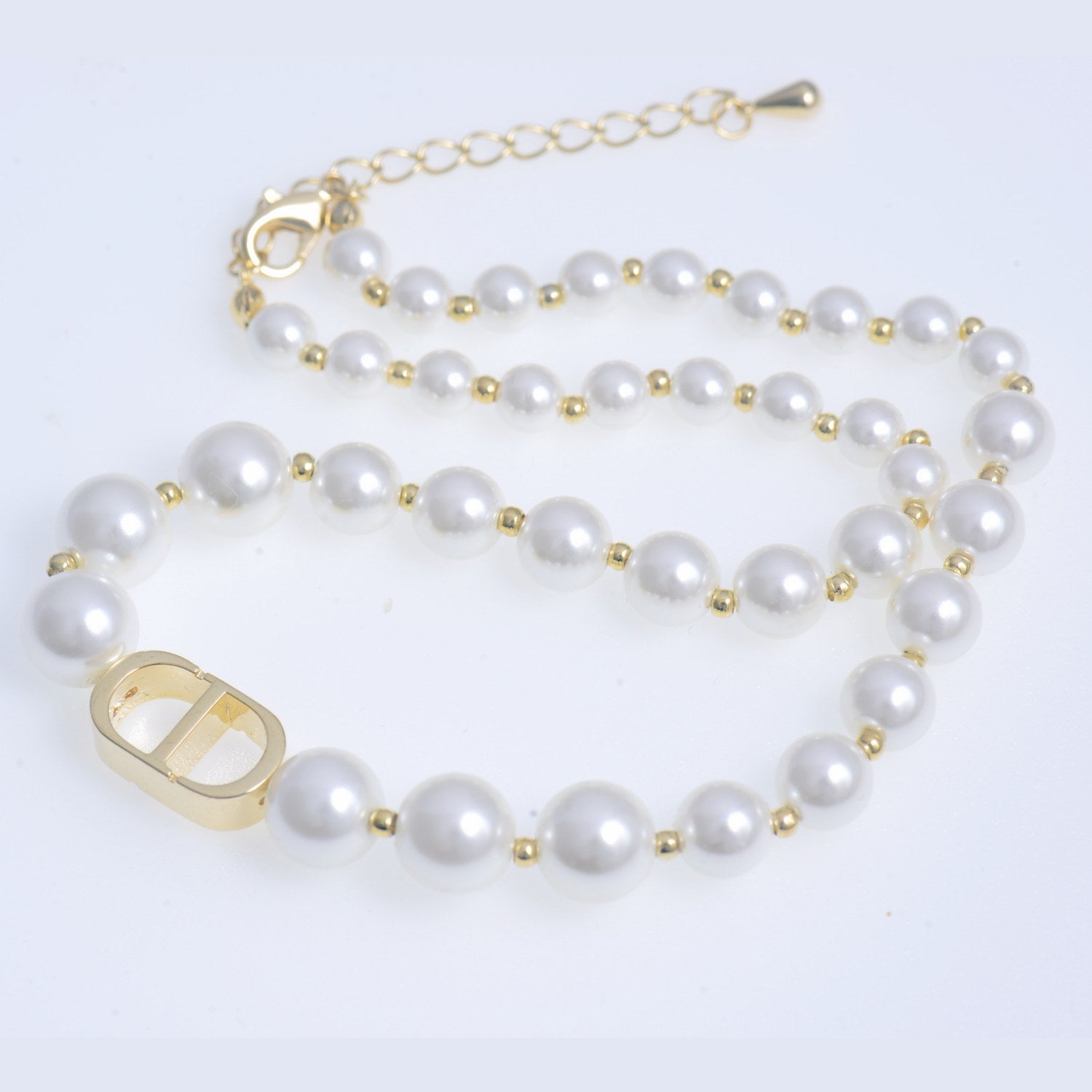 Elegant Pearl and Initial Necklace