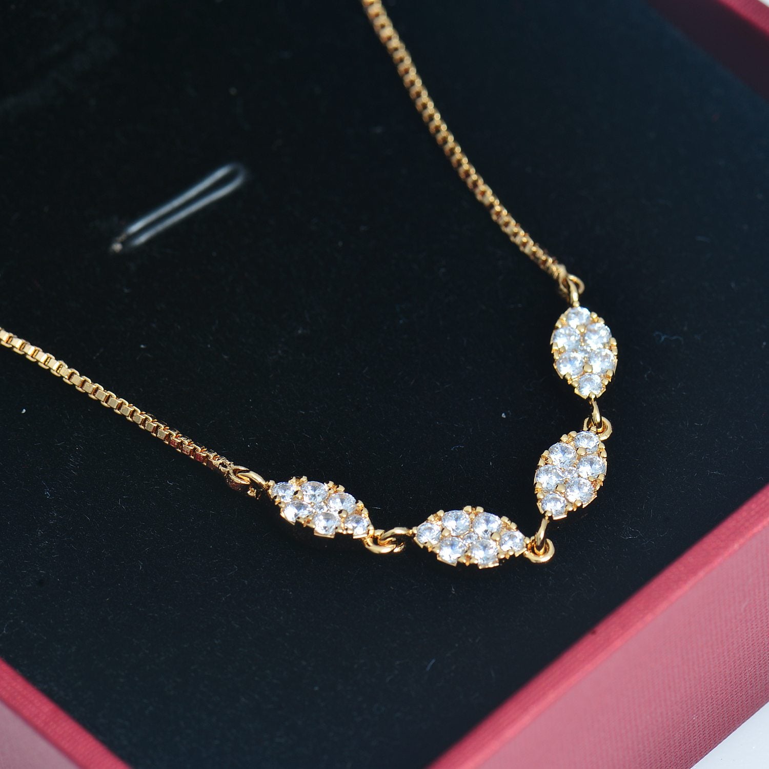 Gold Plated Bracelet with Zirconia Inlay Quick-Fit
