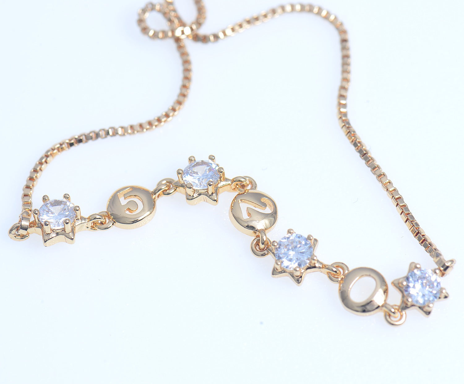 Adorable slang "520" Bracelet gold plated