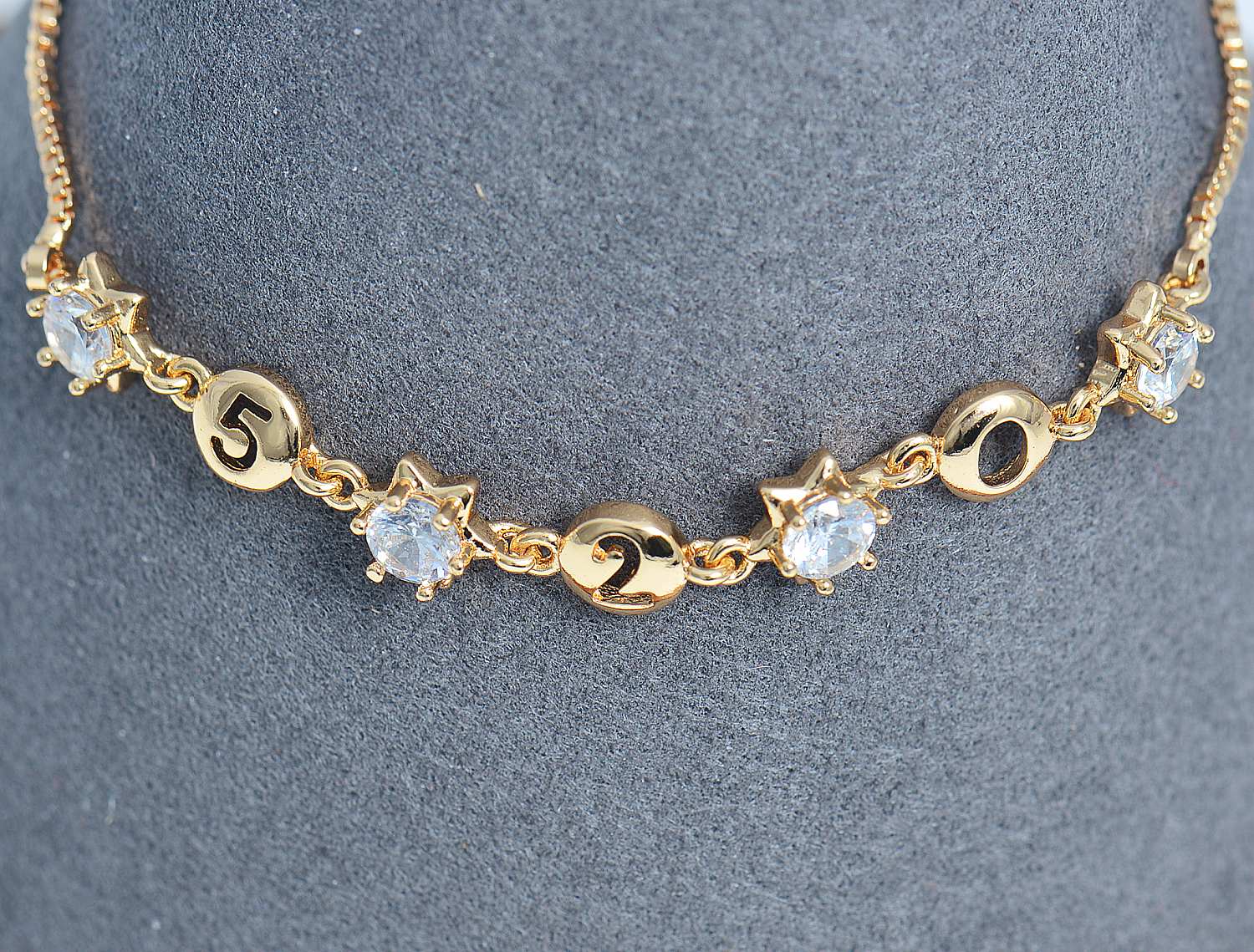 Adorable slang "520" Bracelet gold plated