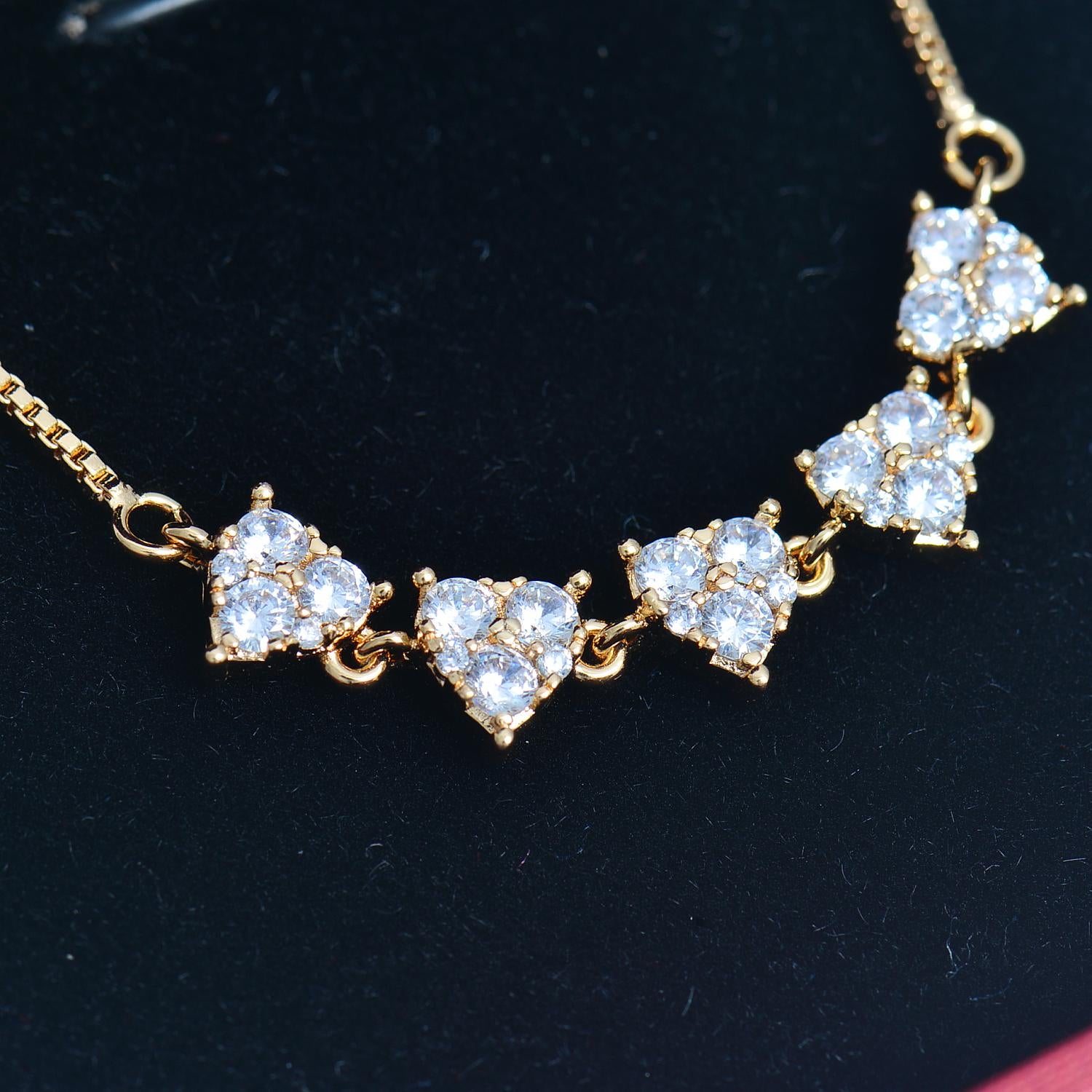 Heart Charm Bracelet Gold Plated