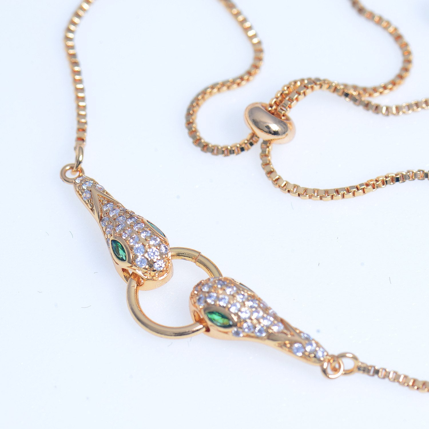 Serpent Charm Bracelet in Gold plated