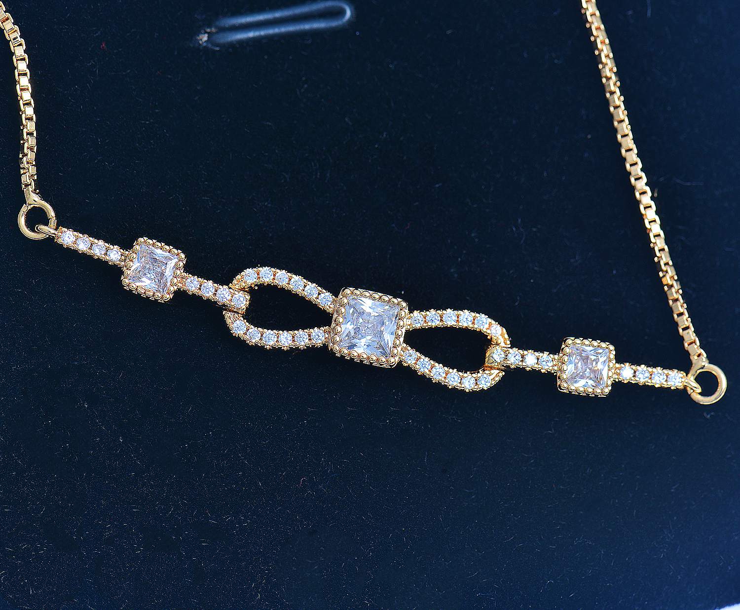 Gold Plated Bracelet Cubic Zirconia