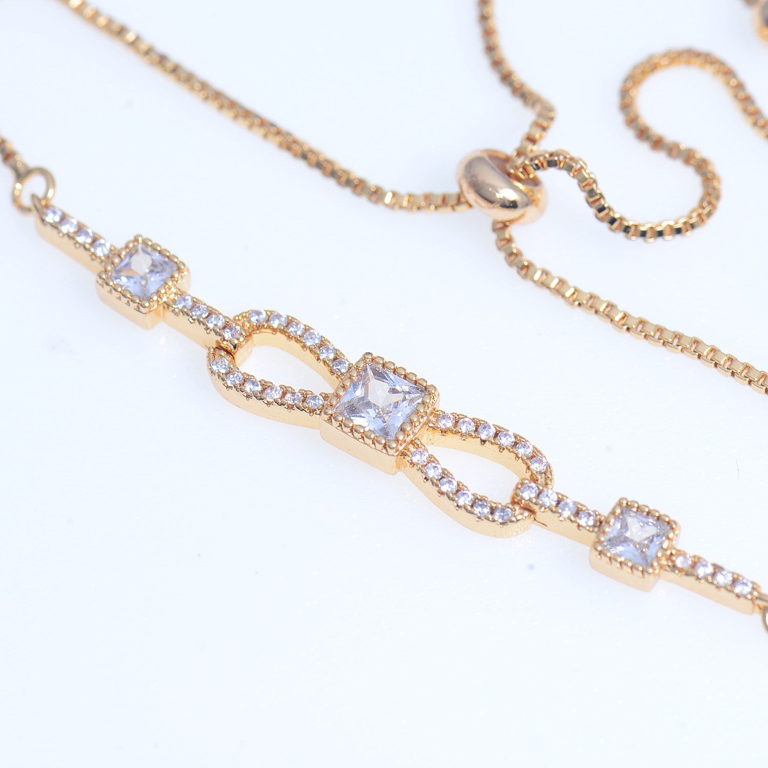 Gold Plated Bracelet Cubic Zirconia