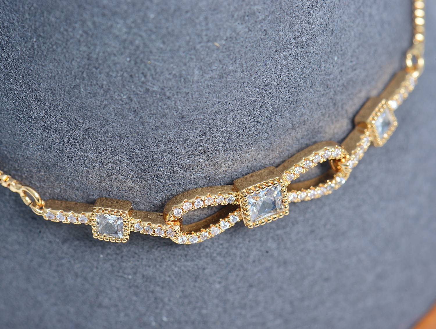 Gold Plated Bracelet Cubic Zirconia