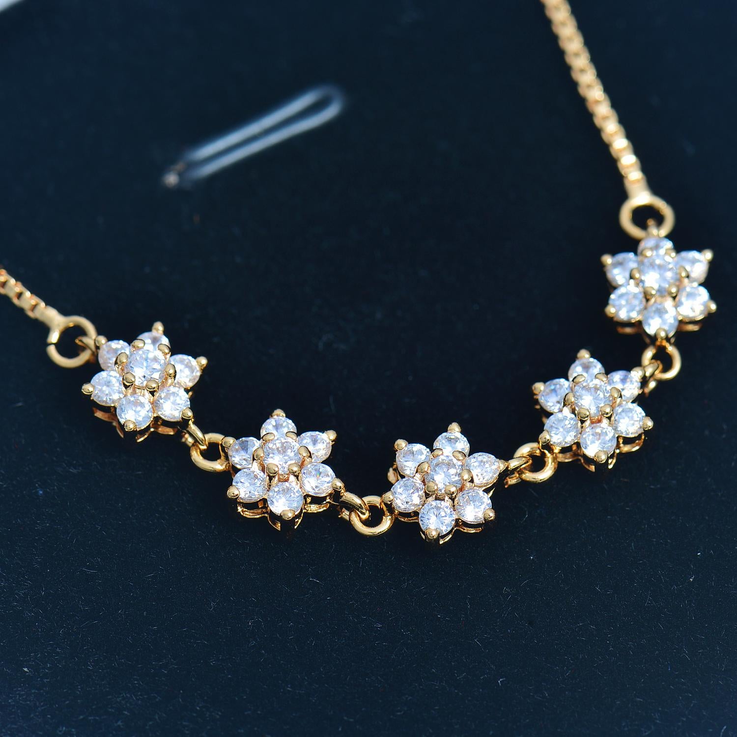 Gold-Plated Flower Bracelet