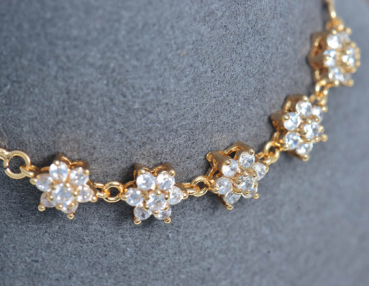 Gold-Plated Flower Bracelet
