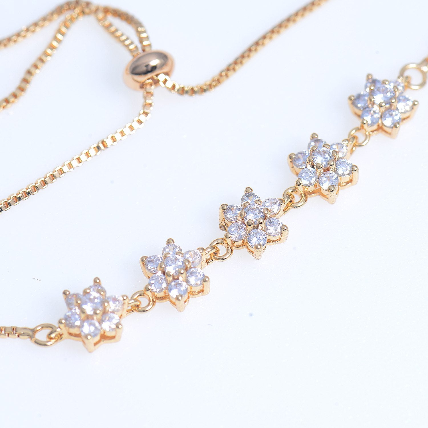 Gold-Plated Flower Bracelet