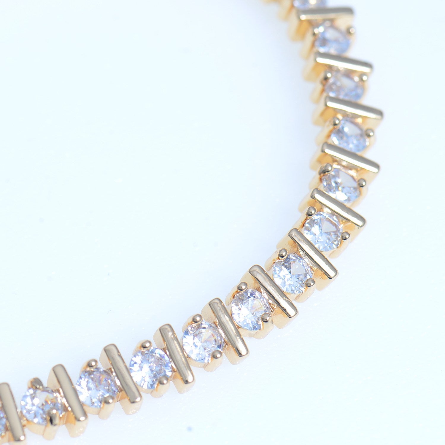 Tennis Band Bracelet Gold plated Cubic Zirconia