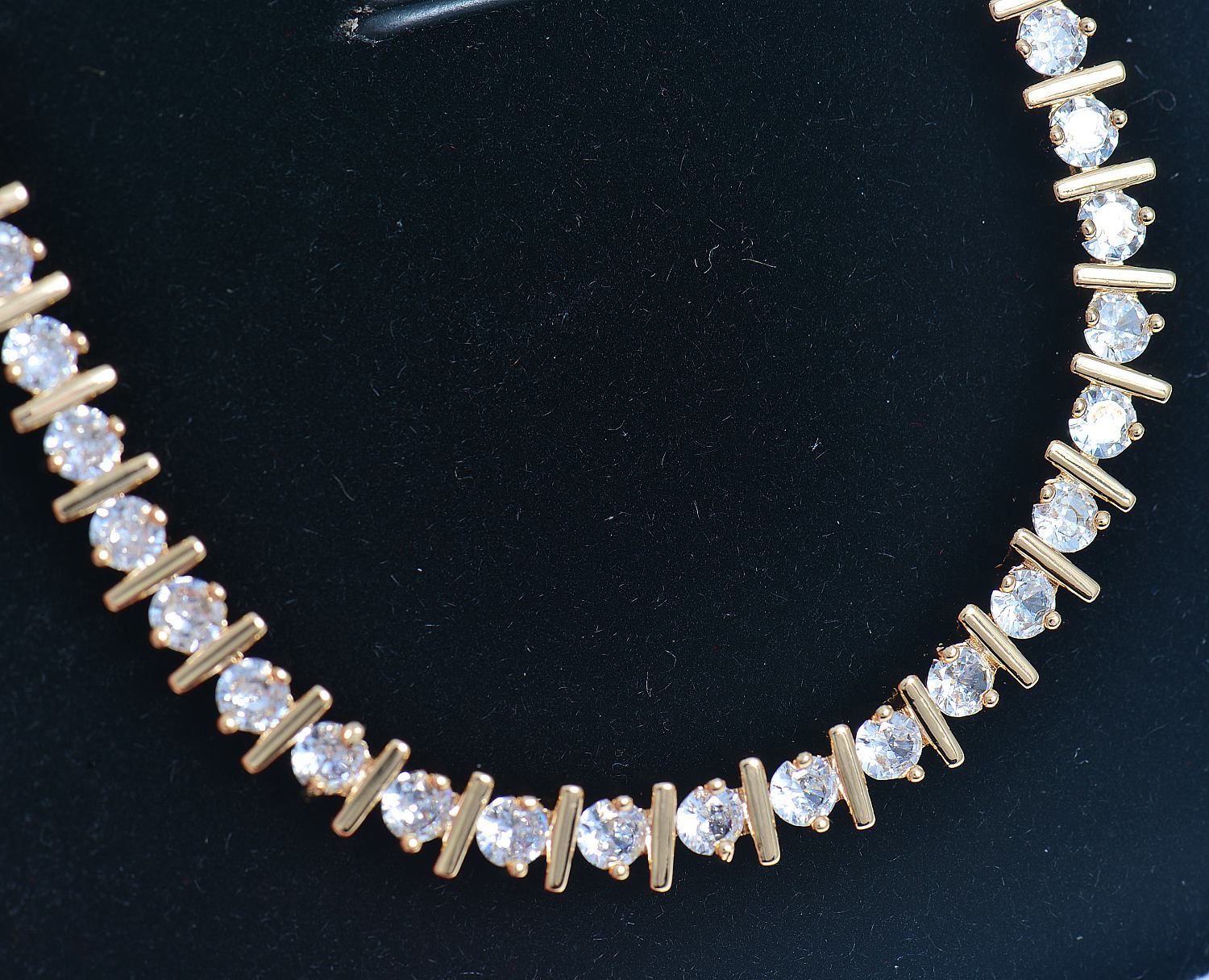 Tennis Band Bracelet Gold plated Cubic Zirconia