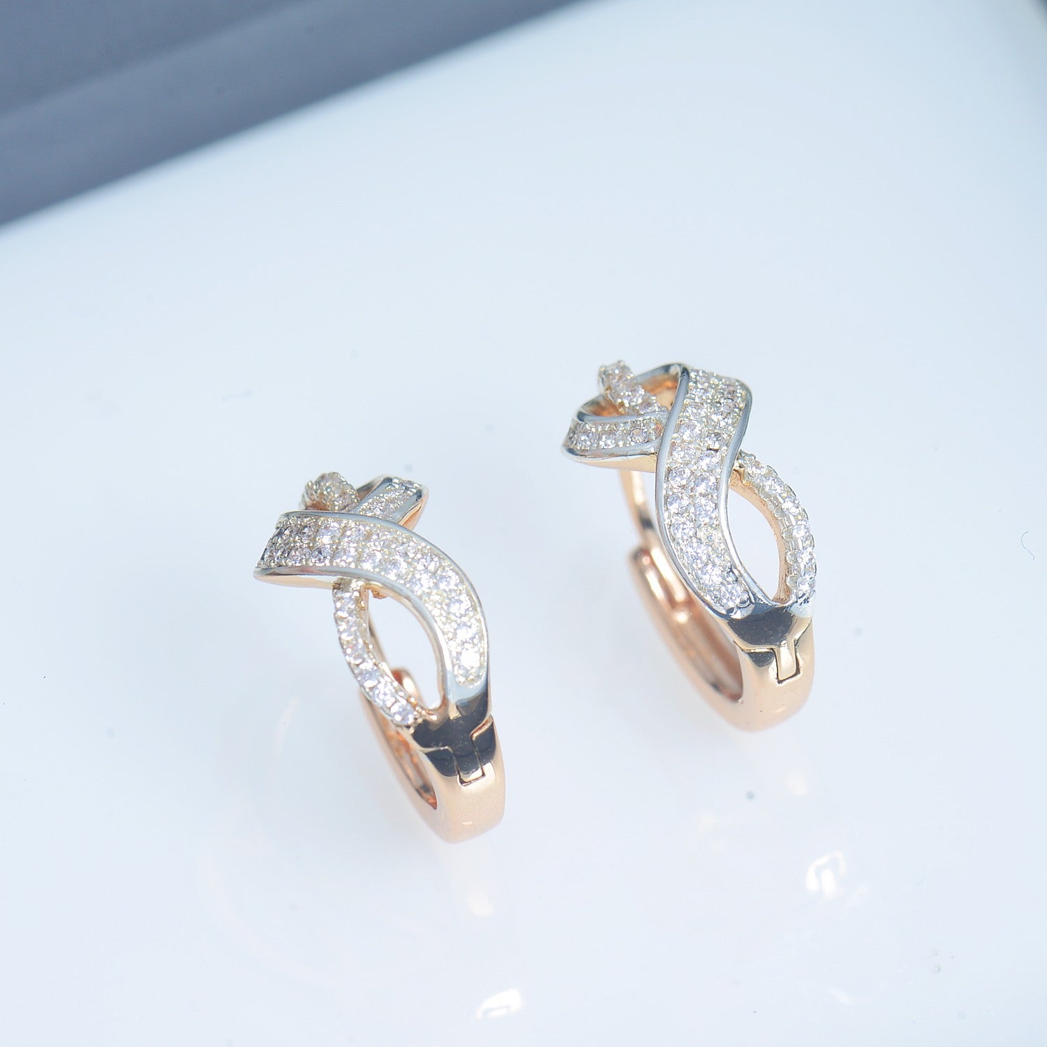 Stylish Lab Crystal Hoop Earrings