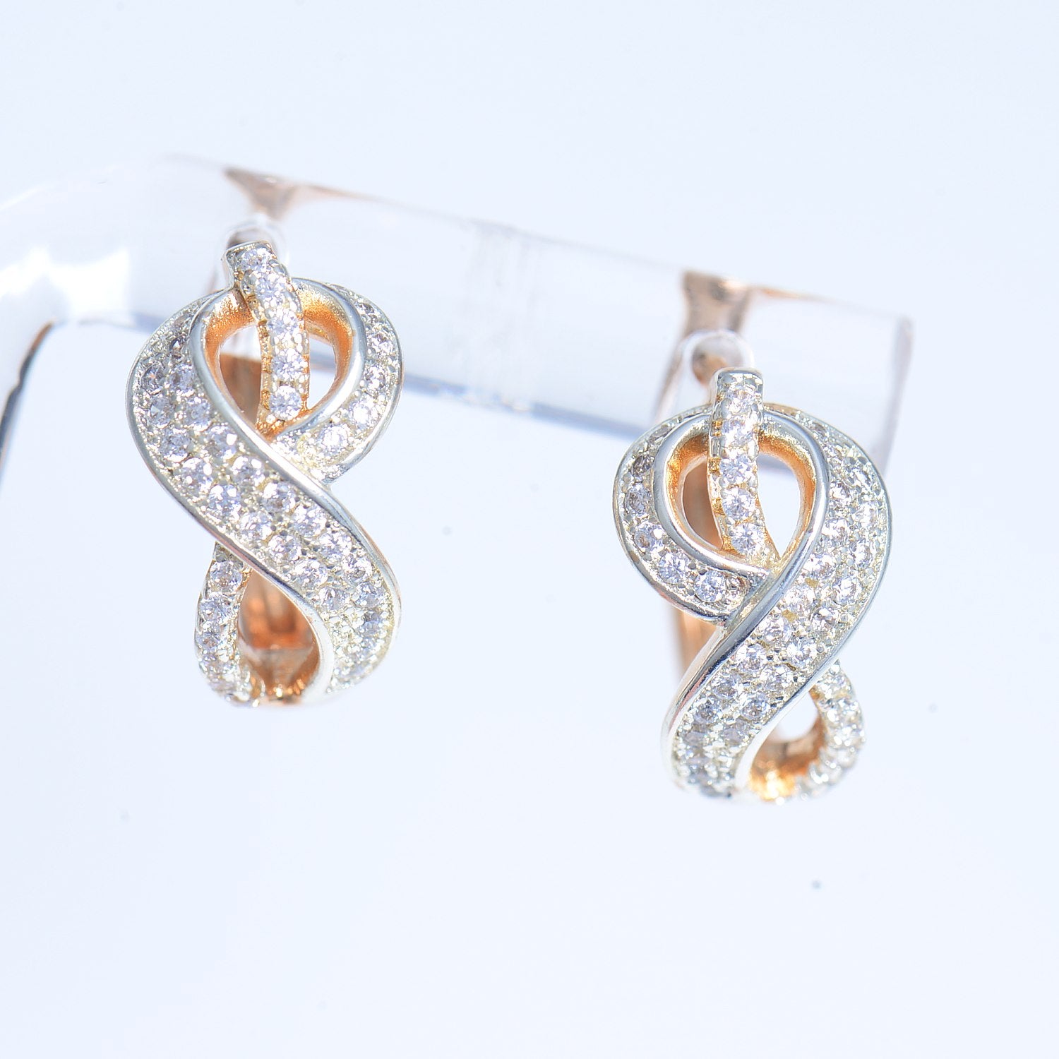 Stylish Lab Crystal Hoop Earrings