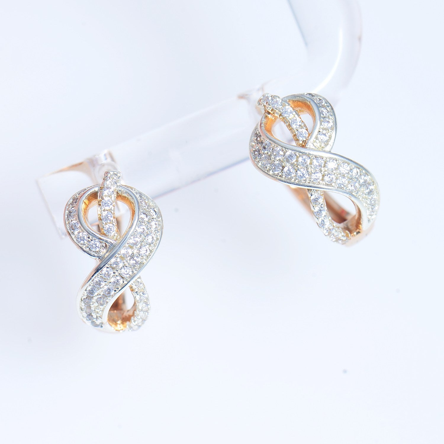 Stylish Lab Crystal Hoop Earrings