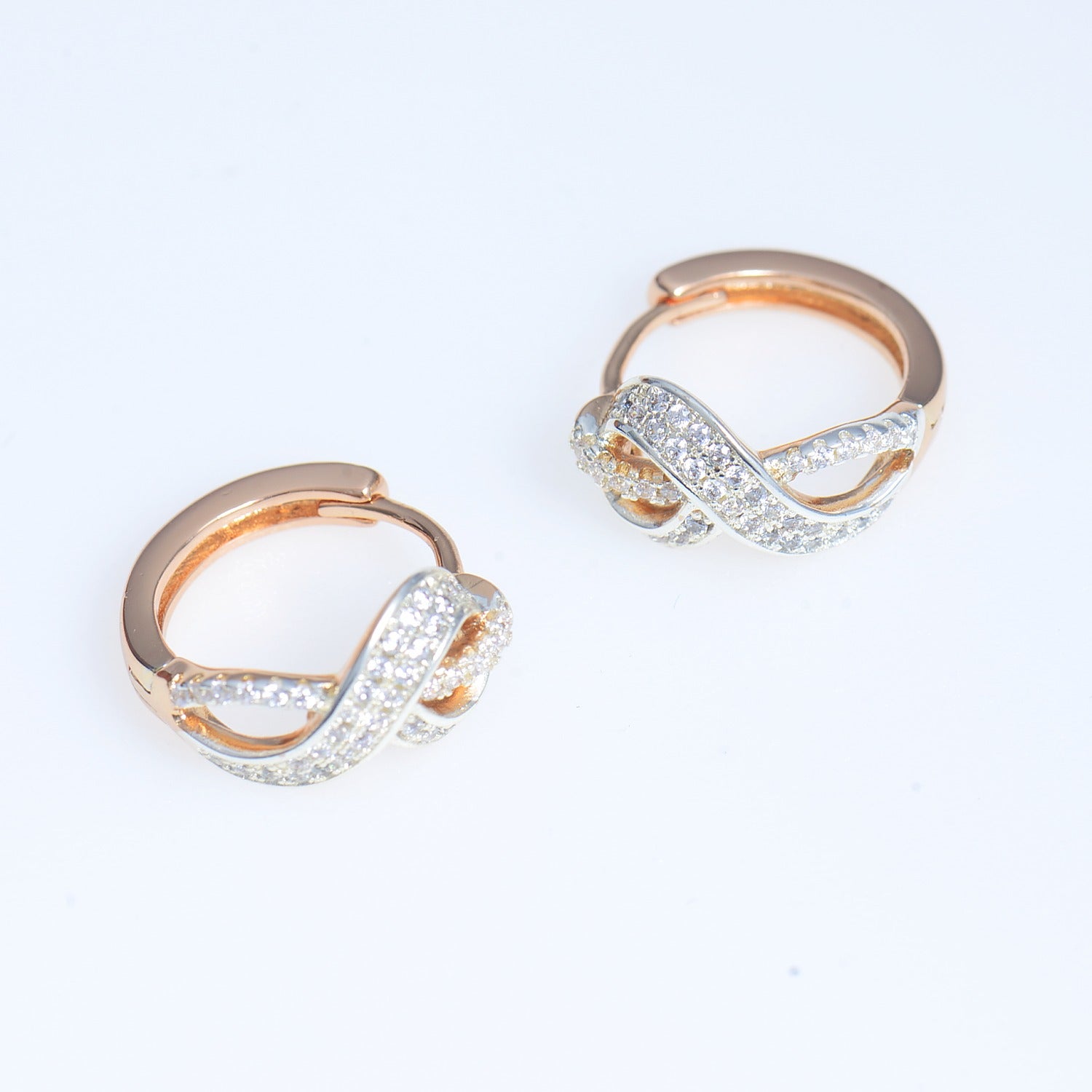 Stylish Lab Crystal Hoop Earrings