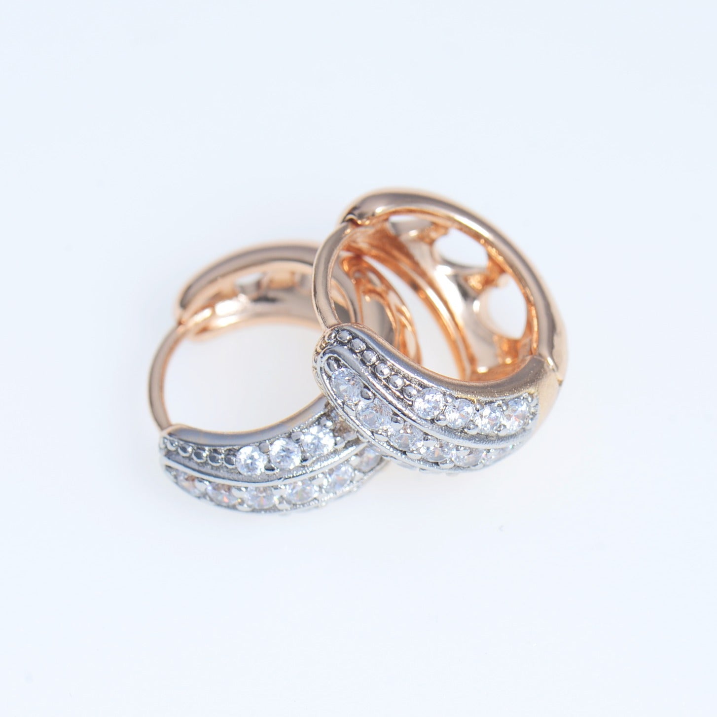 Elegant Lab Crystal Hoop Earrings