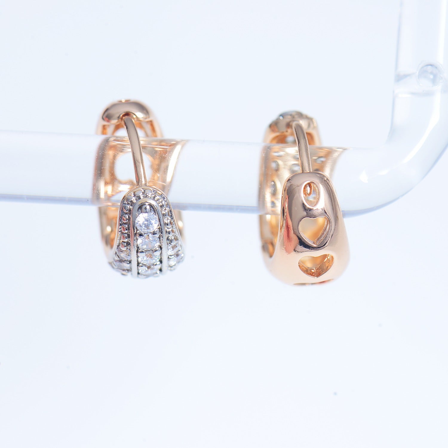 Elegant Lab Crystal Hoop Earrings