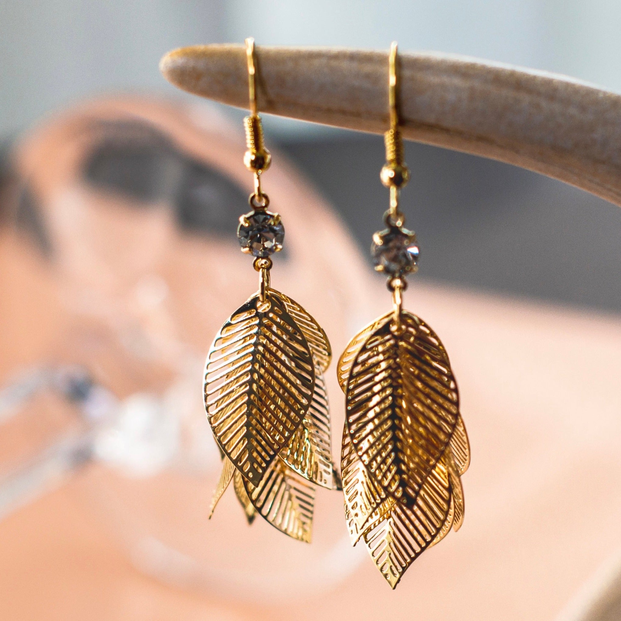 Leafs earrings gold Plating