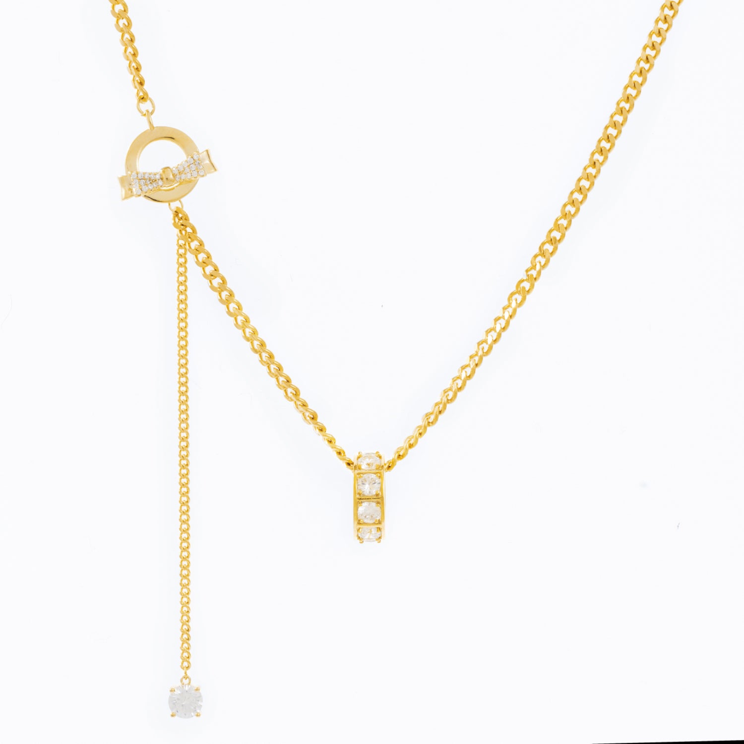CZ Diamond Ring Pendant necklace