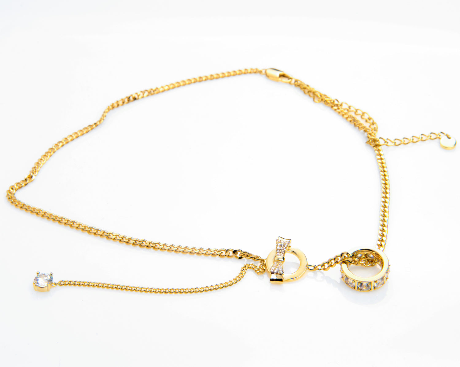 CZ Diamond Ring Pendant necklace