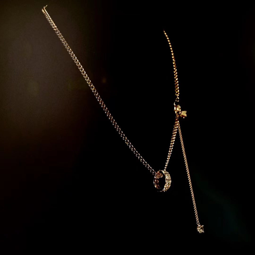 CZ Diamond Ring Pendant necklace