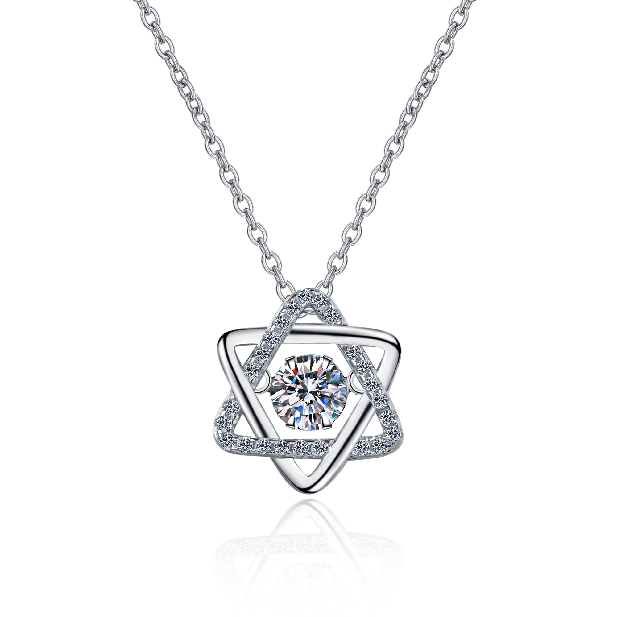 Hexagram Pendant 0.5CT Moissanite diamond Necklace