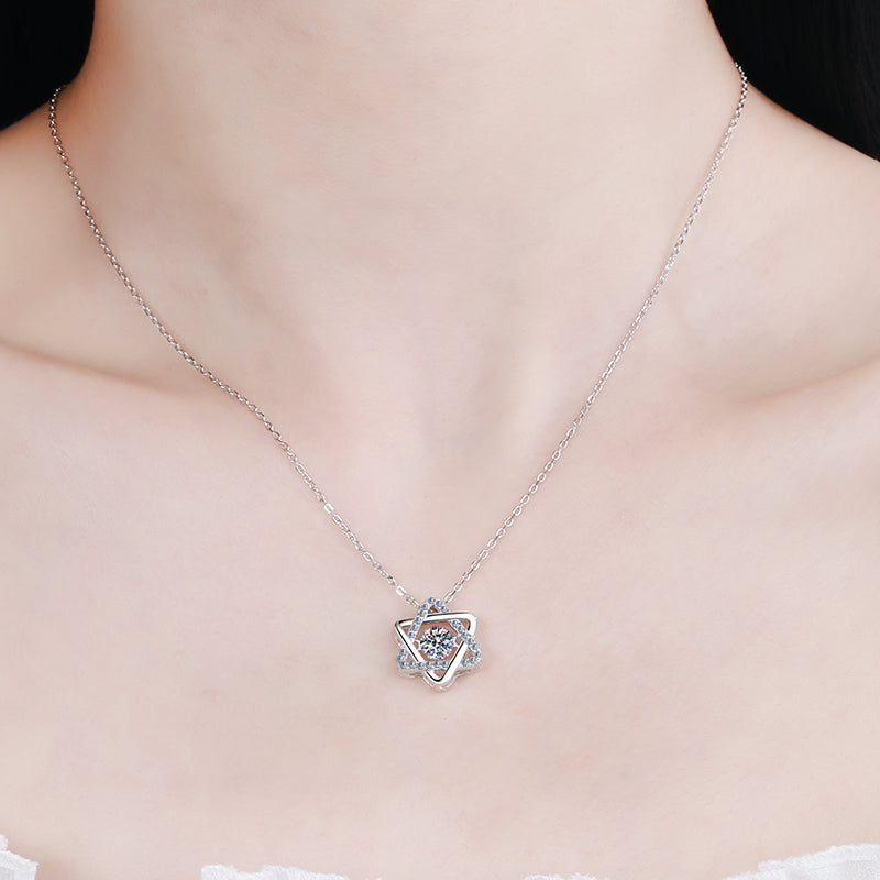 Hexagram Pendant 0.5CT Moissanite diamond Necklace