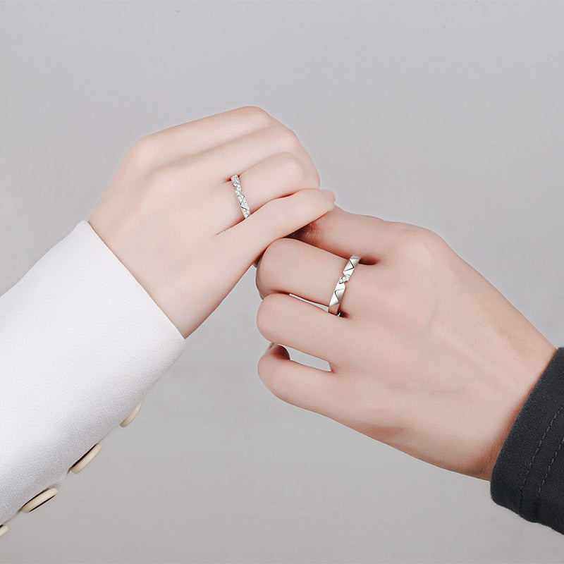 Moissanite diamond Couple rings set