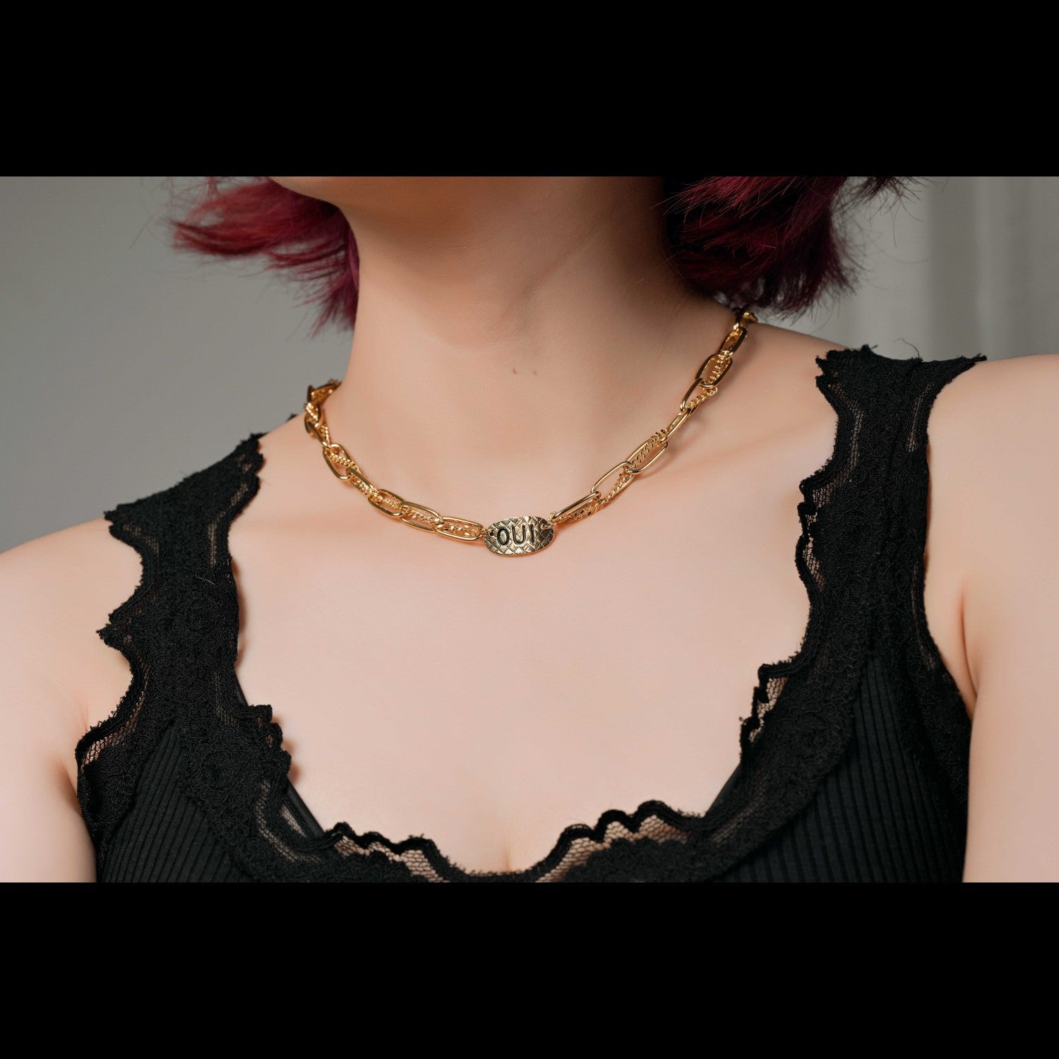 OUI Double Wrap Clavicle Chain Necklace