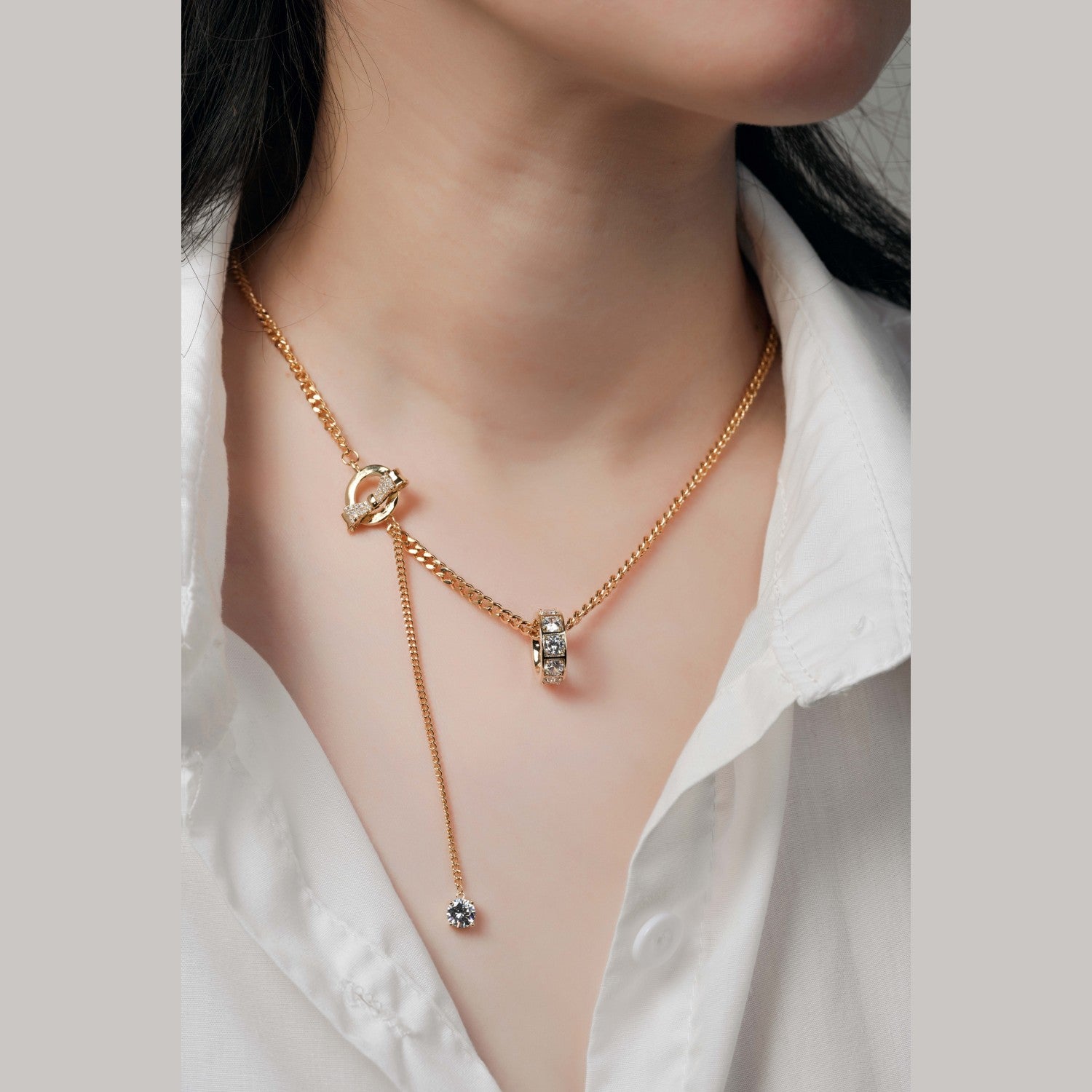 CZ Diamond Ring Pendant necklace