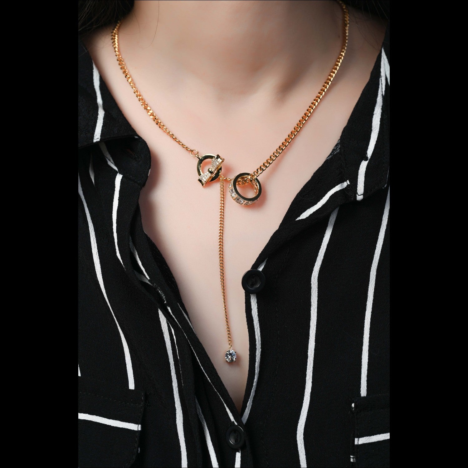 CZ Diamond Ring Pendant necklace