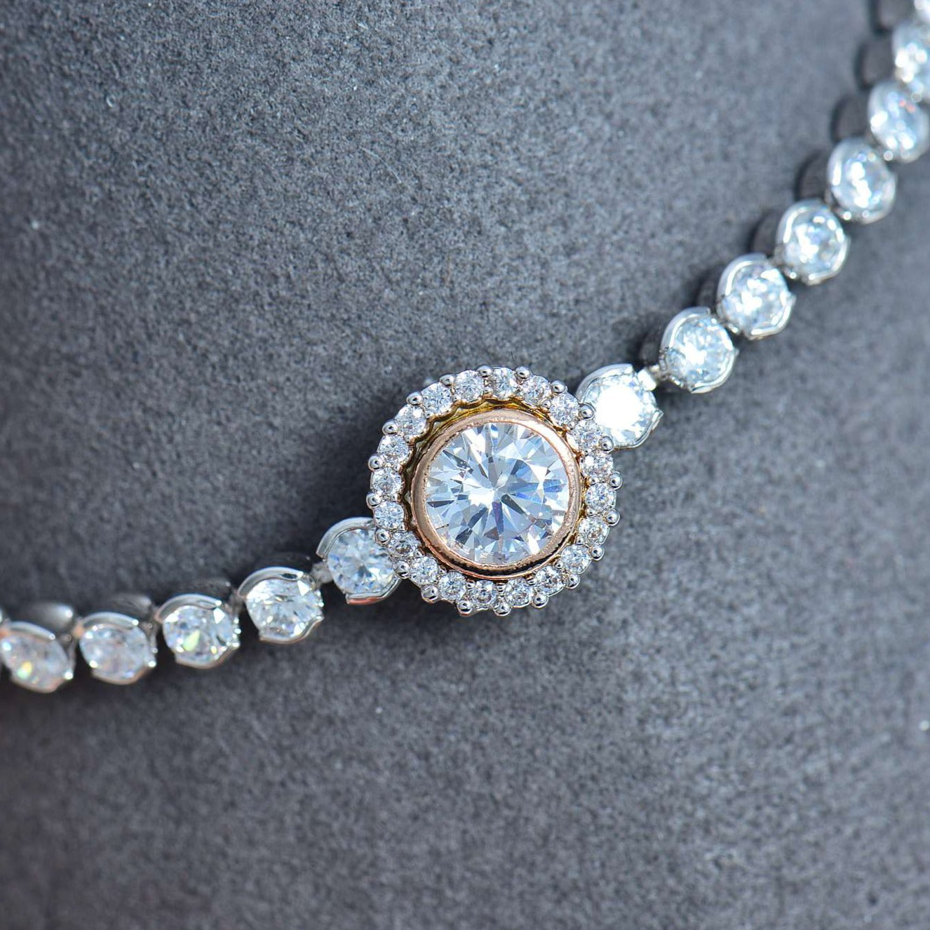 White Gold Plated Zirconia Bracelet