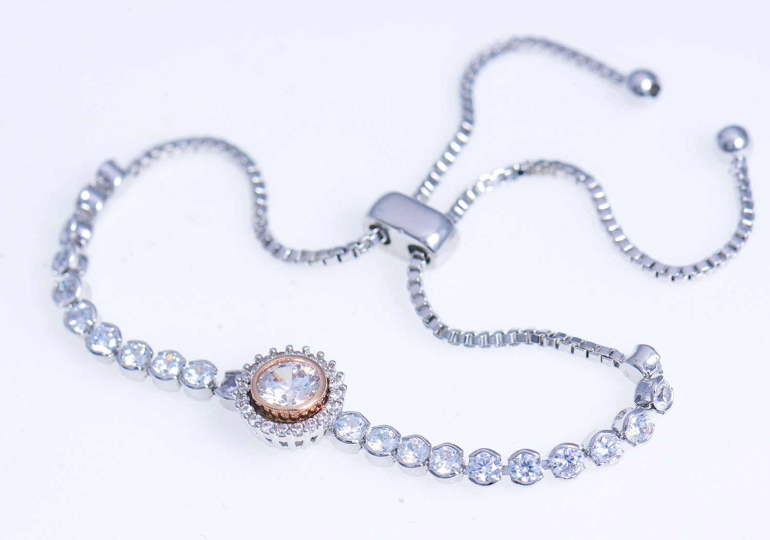 White Gold Plated Zirconia Bracelet