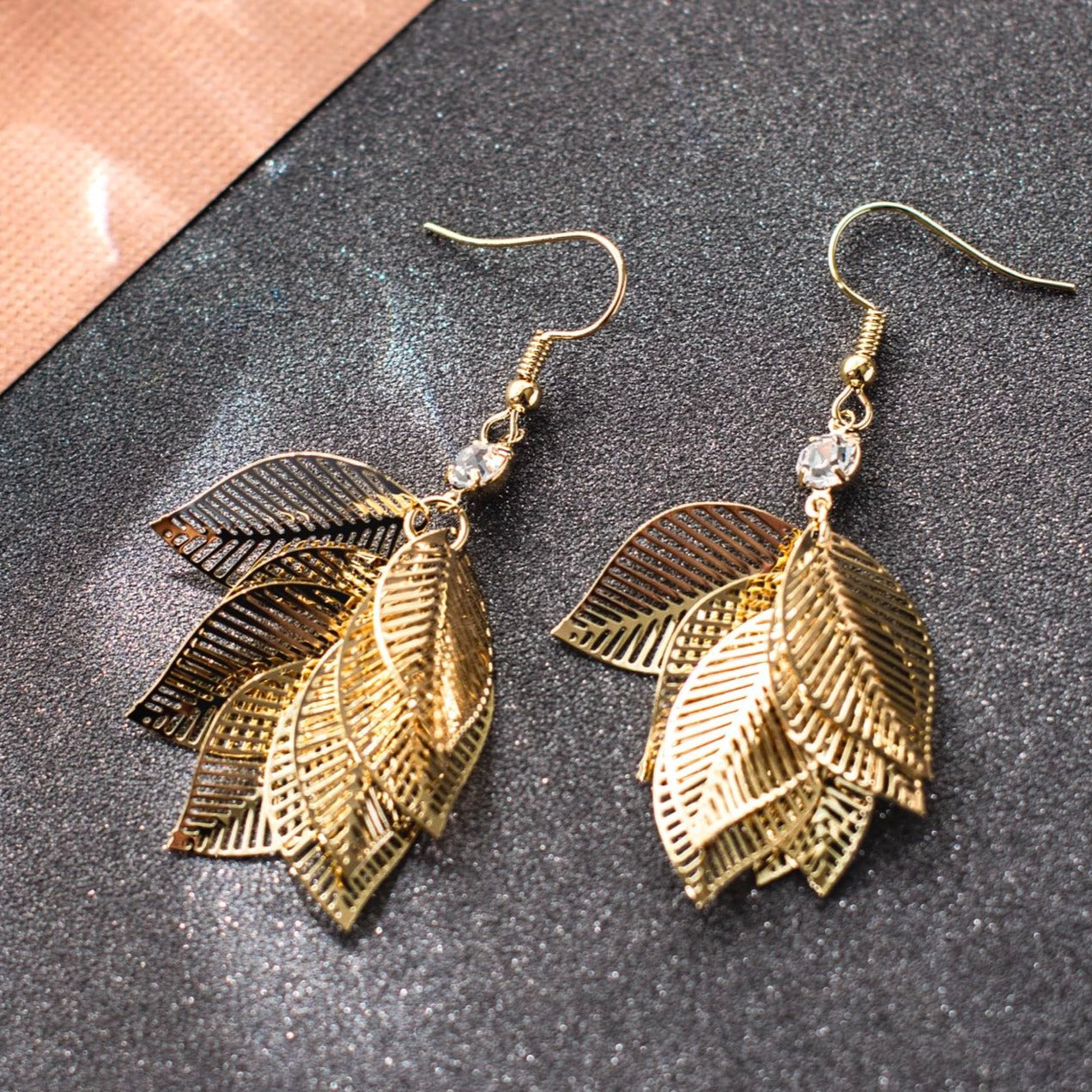 Leafs earrings gold Plating