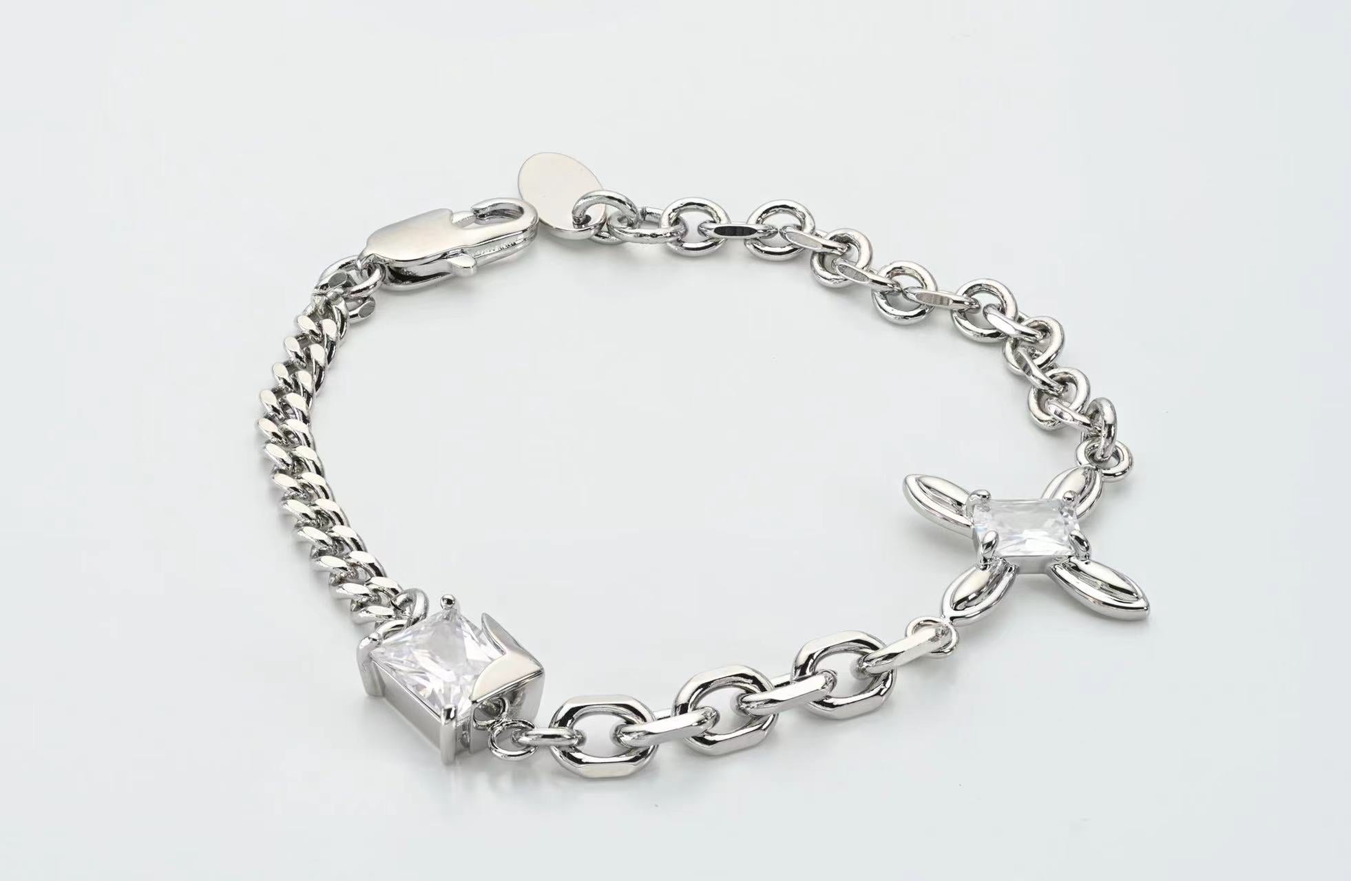 Crystal Cross Necklace and Bracelet Set