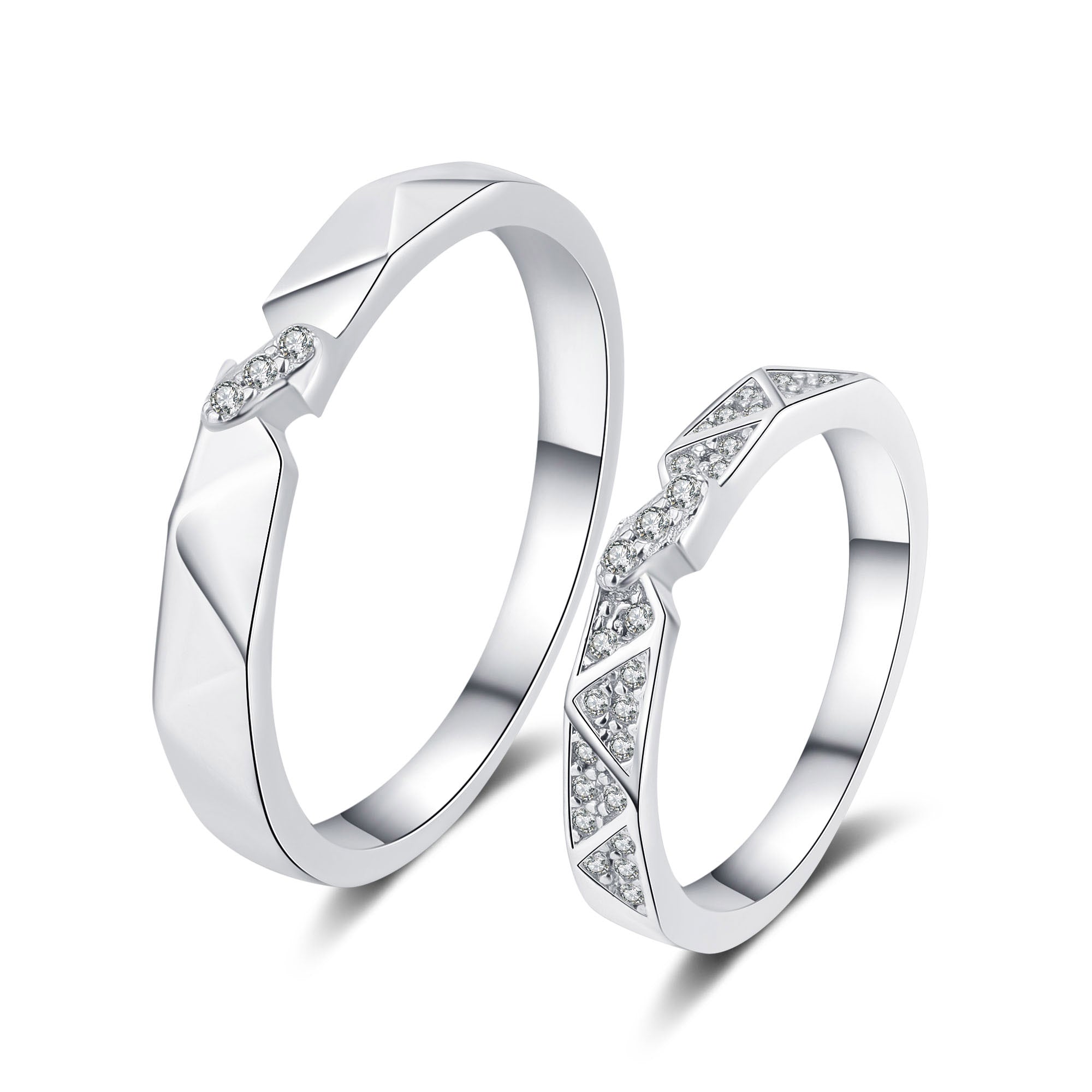 Moissanite diamond Couple rings set